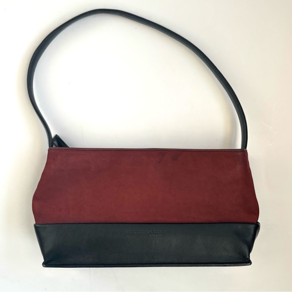 Kenneth Cole Leather Suede Burgundy Black Small Shoulder Bag Purse Handbag‎ - Picture 1 of 14